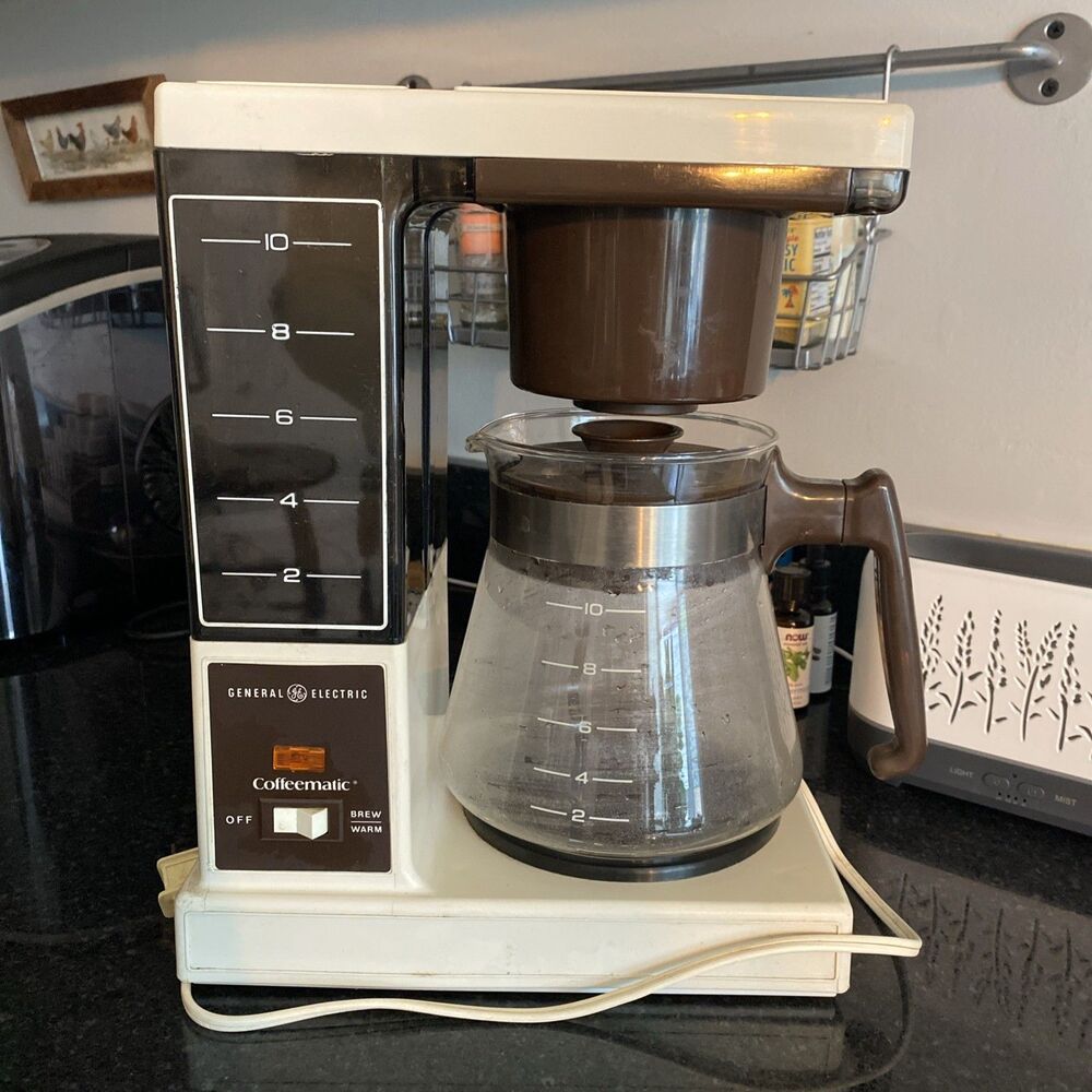 VTG 1970s GE General Electric Coffeematic 10 Cup Coffee Maker Retro MCM Tested